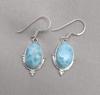 Larimar 925 Sterling Silver Dangle Earrings: Caribbean Gemstone Jewelry