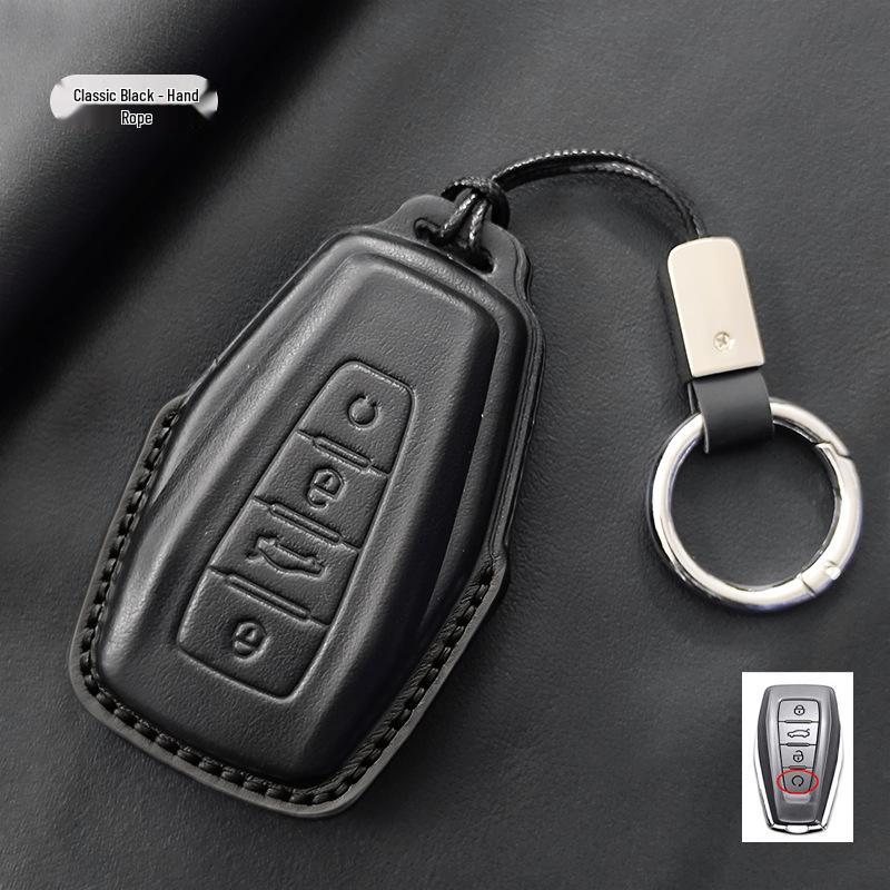 Совместимо с Geely Emgrand, Binyue, Vision X6, Binrui, Boyue - Чехол для ключей из натуральной кожи