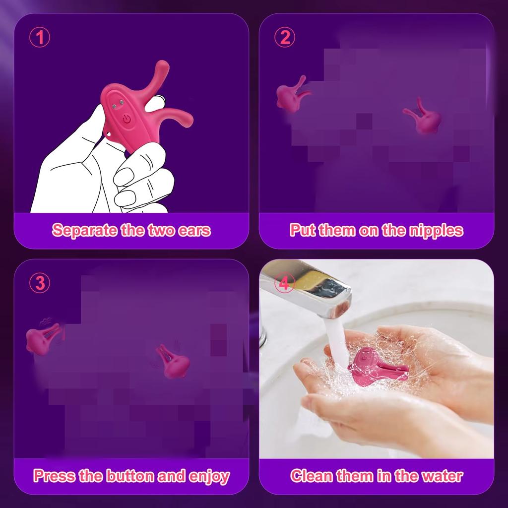 Vibrating Nipple Clamps Vibrator 9 Vibration Modes Magnetic Nipple Stimulation Adult Sex Toys for Women Couples Pleasure