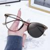 Retro Photochromic Anti-blue Light Glasses Fashionable Personalized Cat-eye Metal Women's Glasses  Gafas Hombre