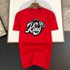 Queen of King Crown Print Luxury Brand Cotton T-shirt for Men and Women Summer Round Neck Casual Short Sleeves TShirs