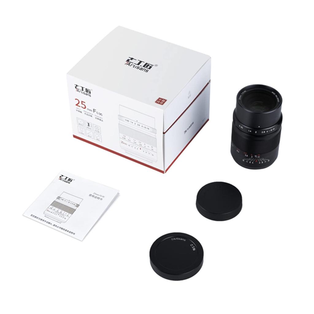 7artisans 25mm Camera Interchangeable Lens Large Aperture Wide Angle Lens for Canon Mount M5 M6 M10 M100 M50 Camera F0.95 APS-C EOS-M Eos-M1 Eos-M2