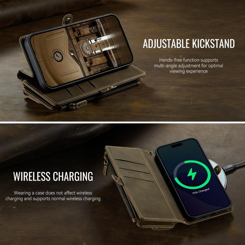 Чехол-бумажник с длинным ремешком из флип-кожи для Samsung Galaxy S26 Ultra S25 FE S24 Plus S23 S22 S21 A57 A17 A16 A56 A15 A55 A14 A54 с молнией и карманами для карт