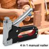 Степлер для ногтей, сверхмощный трудосберегающий инструмент для ремонта, 4 в 1, DIY мебельная конструкция, столярный гвоздезабивной инструмент