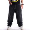 European and American Street Trends Black Washed Jeans Men's Hip Hop Hip Hop Loose Plus Size Plus Size Youth Trousers