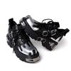 Brand Punk Style Women Shoes Lace-up Heel Height 6CM Platform Shoes Woman Gothic Ankle Boots Metal Decor Woman Sneakers