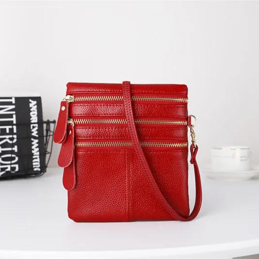 Women Real Cow Genuine Leather Bag Small Female Shoulder Bag Black Crossbody Bags For Women's Phone Wallet Coin PurseMa