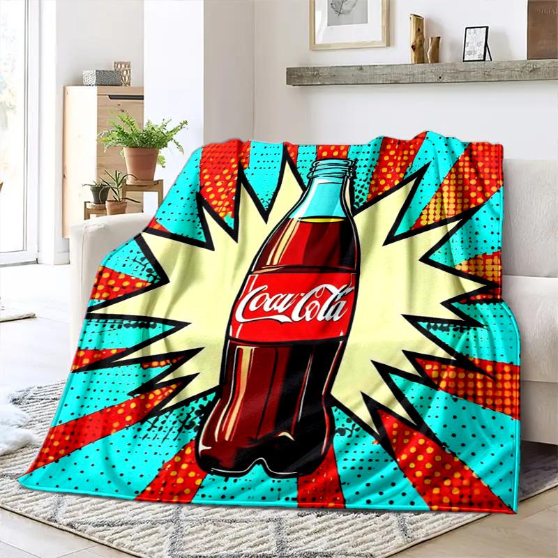 Christmas gift Halloween themed cola beverage Coca Cola blanket soft home furnishing nap decoration four seasons warm Sherpa blanket U6