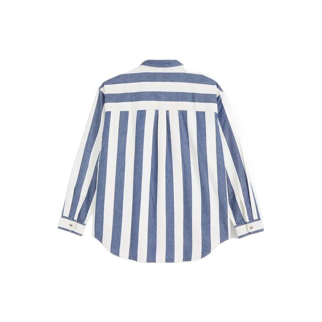 Levis FW22 Striped Pocket Single-Breasted Long Sleeve Shirt Men Shirts Indigo A3404-0003