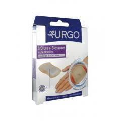 Urgo Premiers Soins Brûlures Blessures Superficielles Pansement Stérile 10 x 7cm 4 unités