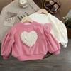 Girls T-shirts Autumn Winter Sweater for Kids 3D Love Children Sweatshirts Toddler Pullover Long Sleeve Baby Tops Outfits