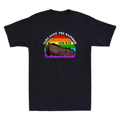 Noah's Ark Genesis 9:13 Taking Take Back The Rainbow Funny Vintage Men's T-Shirt
