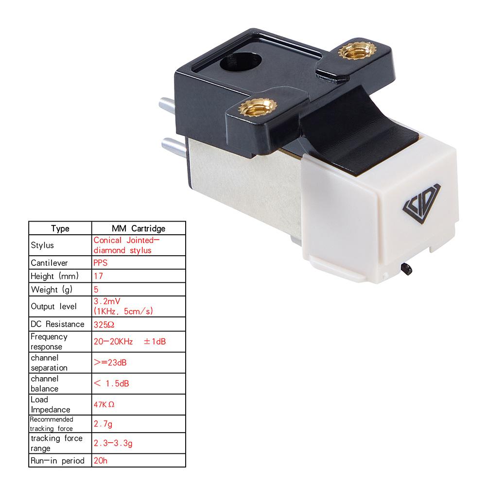 Магнитный картридж игла Высокоточная замена Универсальный магнитный картридж для фонографа Картридж для проигрывателя с конической иглой