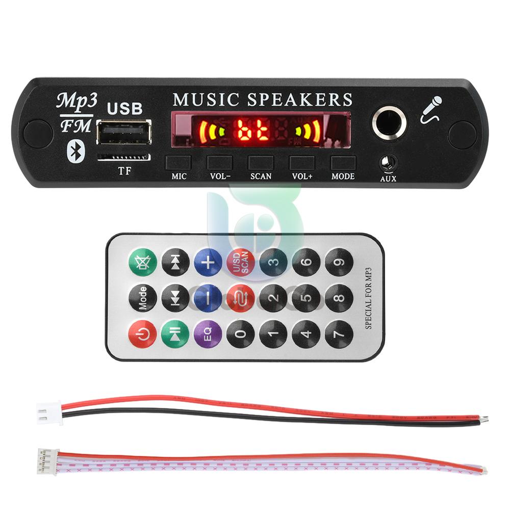 DC 12V Bluetooth MP3 Беспроводное FM-радио Декодер MP3 Плата Автомобильный Музыкальный Динамик USB Питание Аудио Модуль с Пультом Дистанционного Управления