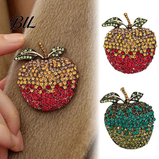 Daily Wear Brooch Rhinstone Fruit Pin for Women, Shape Alloy Lapel Decorative Jewelry Pin, Clothing Accessories Wedding Party Prom