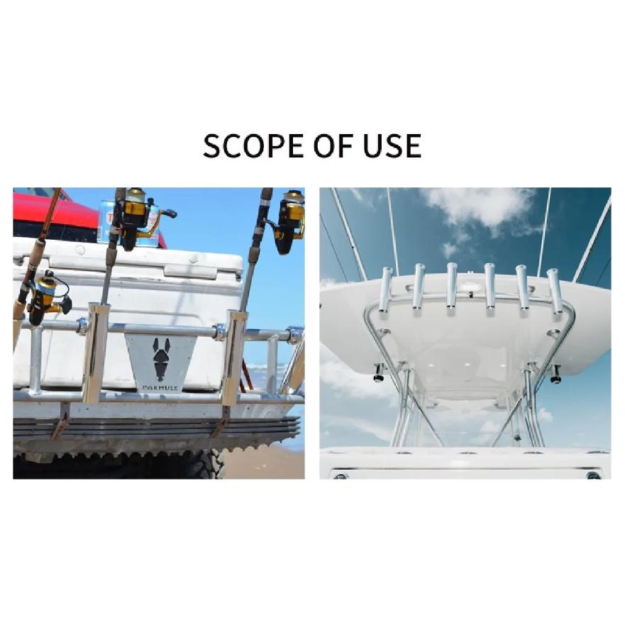 1-1/4'' to 2'' Stainless Steel 360° Clamp Fishing Rod Holder Boat Accessories Marine Suitable For 32-50MM Pipe