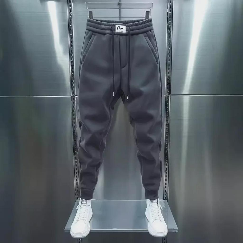 Мужские повседневные спортивные штаны с манжетами — однотонные, износостойкие, универсальные для осени и зимы