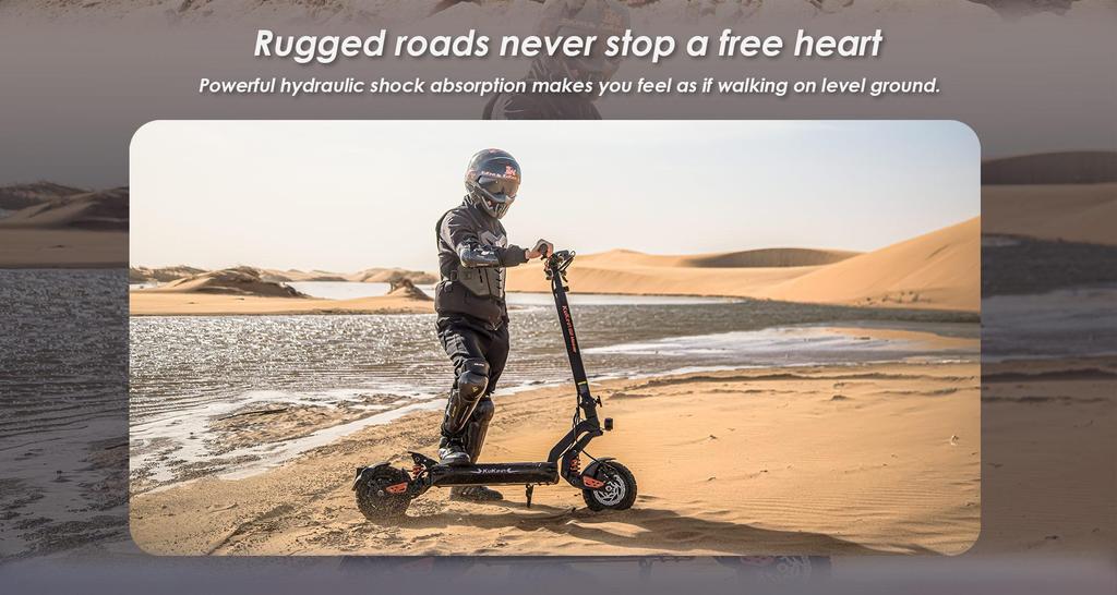 KuKirin Электросамокат G2 Master Запас хода 70 км и Максимальная скорость 60 км/ч, 10'' Внедорожные шины, 2000 Вт Двойной двигатель Полностью алюминиевый корпус Складной самокат(НЕТ ЭБЭ)