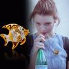 Броши-рыбы, булавка с изображением животных, блестящие стразы, брошь в виде золотой рыбки для женщин, рождественский подарок