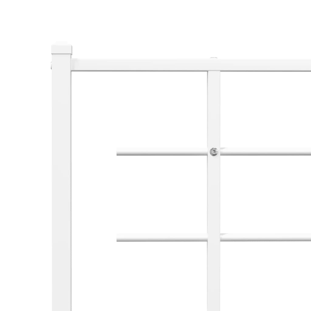 Vidaxl Металлическая Рама Кровати С Изголовьем И Изножьем, Белая, 150X200 См