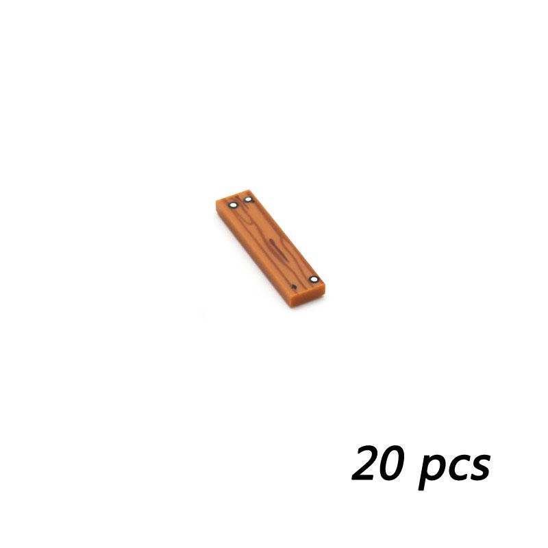 MOC Assembles Tile 1x4 with Wood Grain Danger Stripes 2431 pb243 pb661 Building Blocks Parts DIY Bricks City Street View Toys