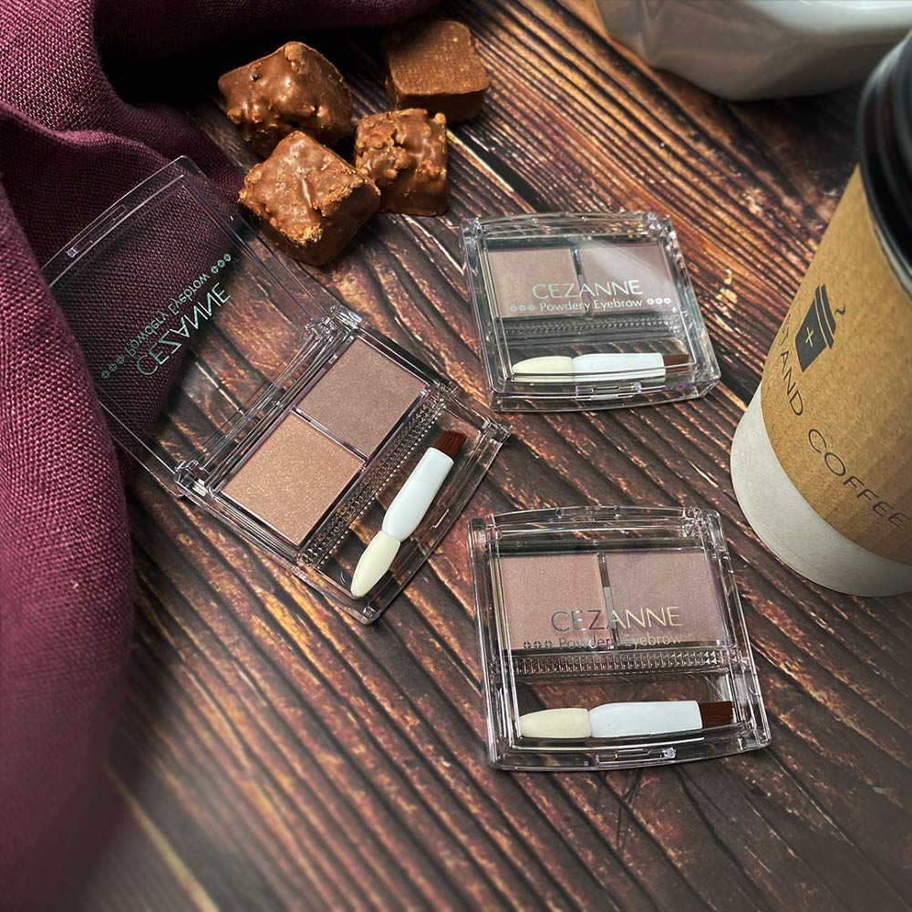 CEZANNE Пудра для бровей P2 Natural Brown 2.0g Пудра для бровей Soft Fine Powder с наконечником и кисточкой Natural Brown Gram (х 1)