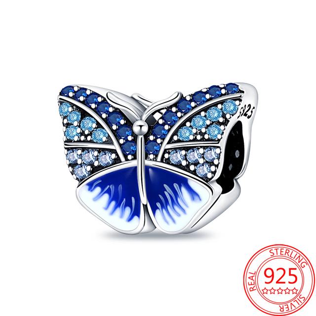 Подвеска из стерлингового серебра 925 пробы, романтическая розовая любовь, фиолетовый камень, подходящий для модного браслета для женщин, изготовление ювелирных изделий своими руками