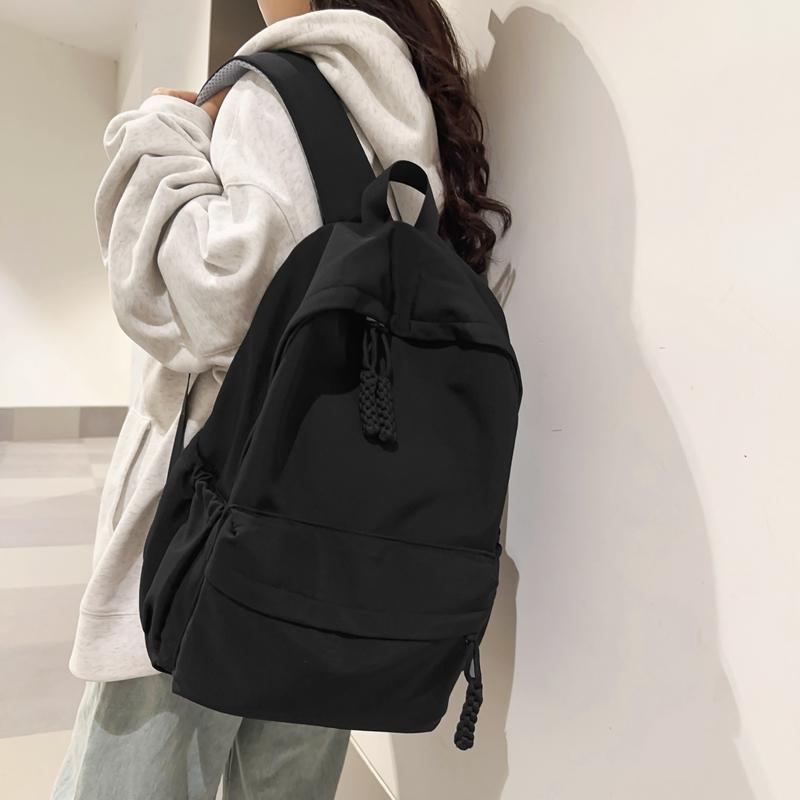 Школьная сумка для студенток, большой емкости, однотонный рюкзак, мужской рюкзак для средней школы, школьный рюкзак