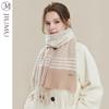 JIUMU Women's Warm Plaid Knitted Scarf