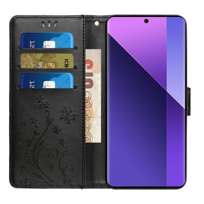 Для Xiaomi Poco C75 4G/Redmi 14R 5G/14C 4G Чехол с узором, оттиском, из ПУ кожи, чехол-кошелек для телефона с ремешком