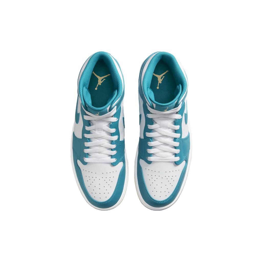 Мужские кроссовки Air Jordan 1 Mid Aquatone White Celestial-Gold DQ8426-400