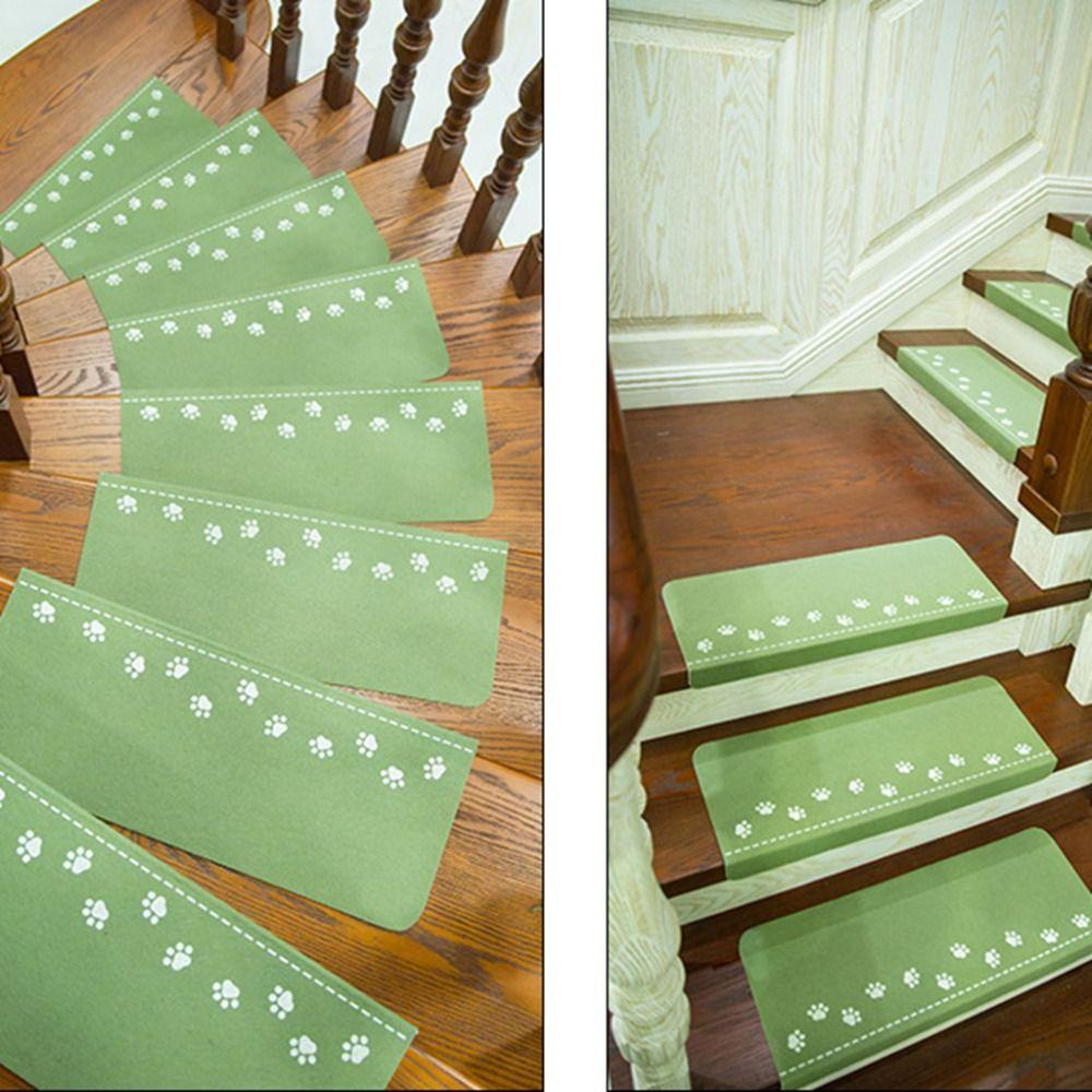 Cute Self Adhesive Luminous Bear Claw Stair Mat Washable Water Absorbing Stair Step Mat Safety Mute Step Rug Carpet Stair
