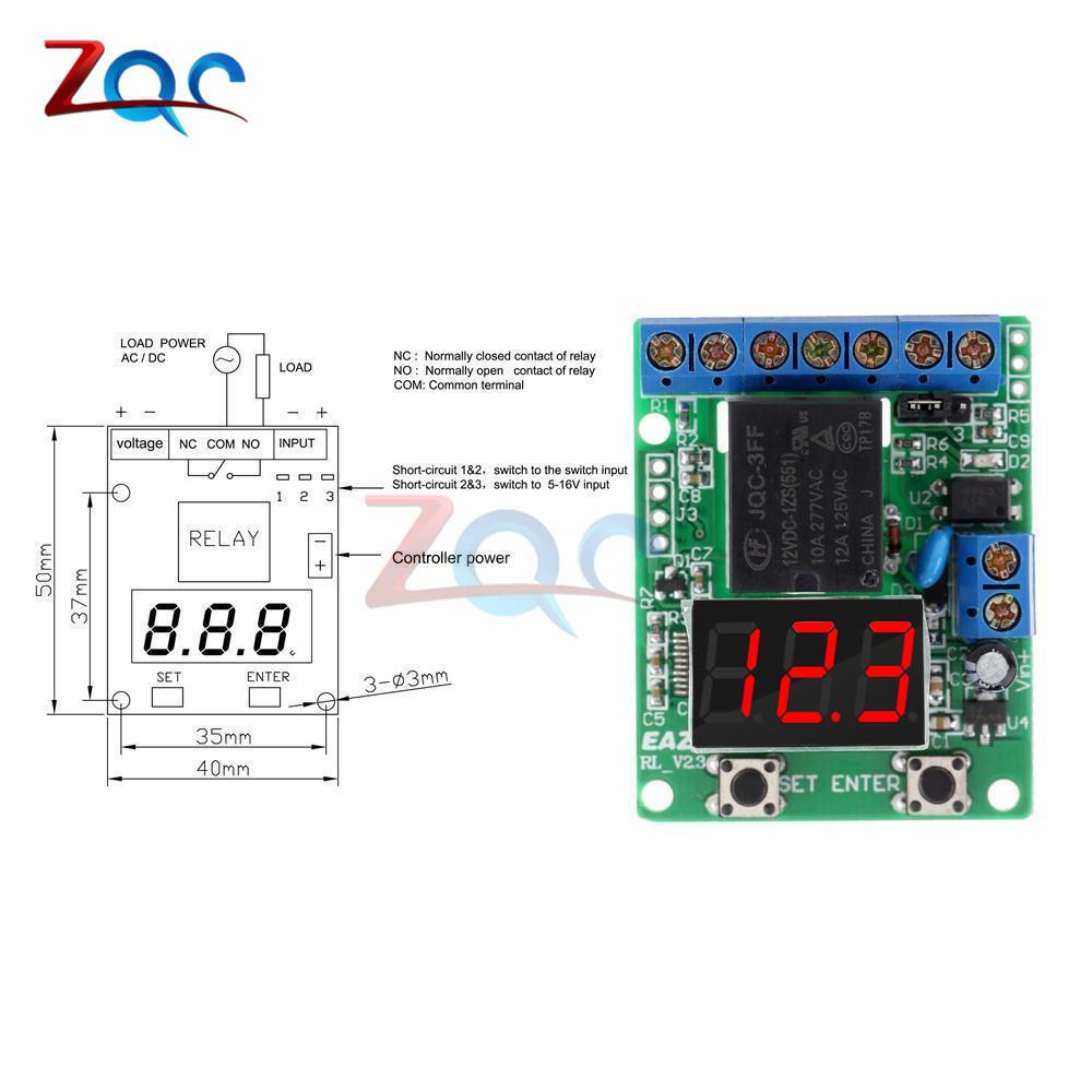 Цифровой релейный переключатель DC 12V / 24V, плата управления, релейный модуль, защита от перенапряжения, обнаружение, мониторинг заряда/разряда
