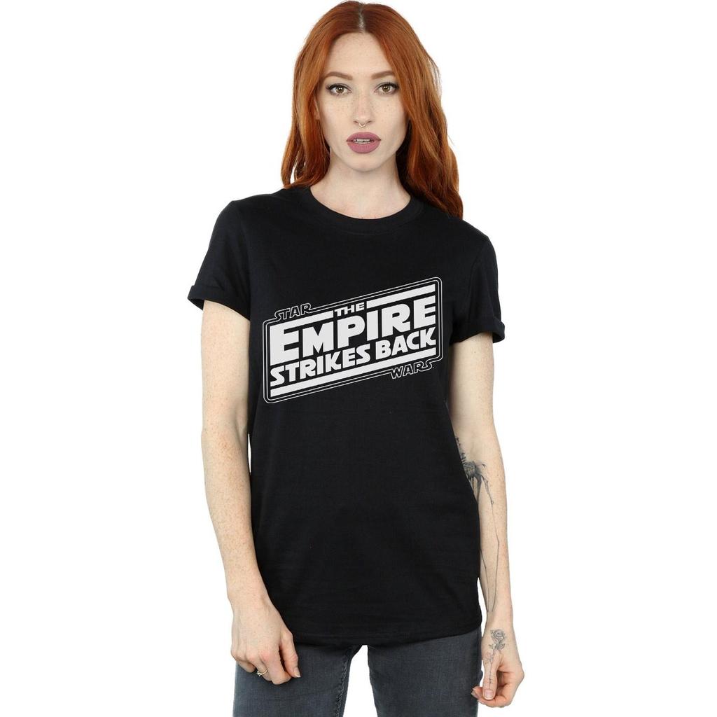 Star Wars Womens/Ladies The Empire Strikes Back Logo Cotton Boyfriend T-Shirt