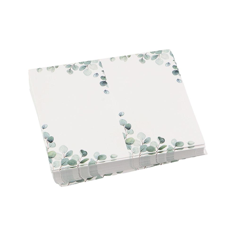 50pcs Blank Green Leaf Table Place Cards Paper Folded Message Setting Card Elegant Tented Name Card