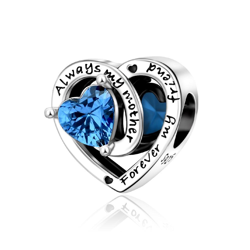 S925 Silver DIY Heart Shaped Bead Jewelry Accessories Fashion Birthday Gift For Girls Love Gemstone Beading Craft Supplies