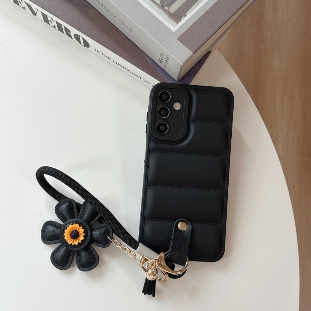 Чехол-подвеска Ins с подсолнухом для Samsung Galaxy S25 S24 Ultra S23 S22 Plus A55 A56 A16 A54 A35 A15 с ремешком на запястье