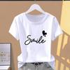 (Asian Size) Graphic Tee T Letter Love Heart Trend Cute 90s Clothing Casual Fashion Print Female Casual Women's Top Short Sleeve T-shirt