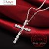 Новое поступление модное ожерелье с крестом аксессуары Ture 100% стерлинговое серебро 925 пробы кристалл Cz подвески ожерелье для женщин ювелирные изделия