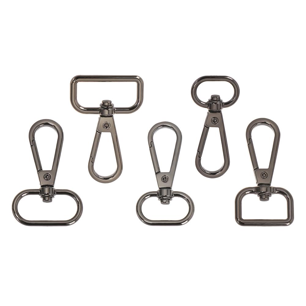 5pcs Hardware DIY KeyChain Split Ring Collar Carabiner Snap Bags Strap Buckles Lobster Clasp Hook