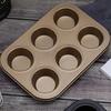 Muffin Pan Carbon Steel Cupcake Pan Nonstick Heavy Duty Easy To Clean 4/6 Cup Waffles Baking Mold for Parties
