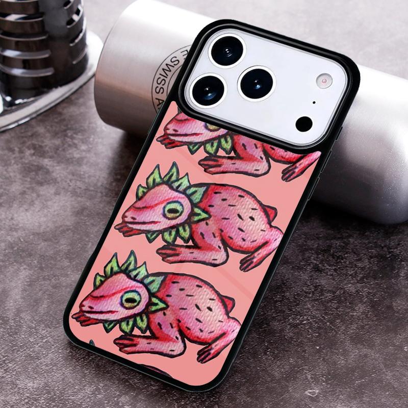 Cottagecore Fruit Strawberry Frog Phone Case For iPhone 17 16 15 14 13 12 11 Pro Max Plus 17Air Soft Silicone Cover