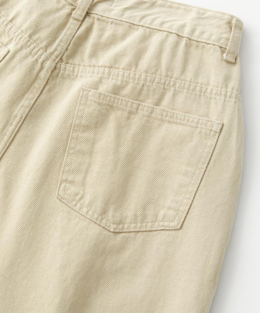 COFWI Wide One-Pleat Cotton Pocket Pants Beige