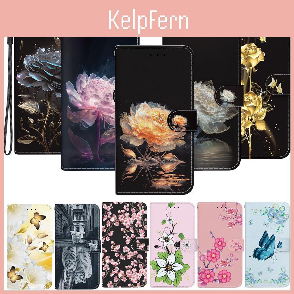 A3s For F1 A7s Umidigi A5 A7 A9 Pro Zte Blade A52 A72 Tcl Wallet Case Pu Leather Floral Flip Cover With Card Holder Kickstand Protective Purse Case