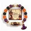 Vintage Halloween Beaded Bracelet Handmade Crystal Holiday Bracelet  For Women Men