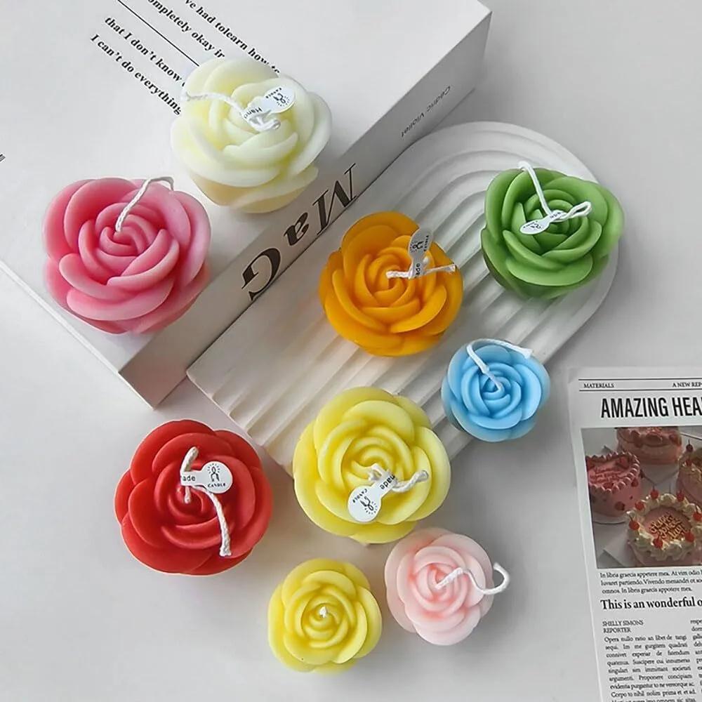 3 размера 3D силиконовая форма для свечей в виде розы DIY для ароматерапии, мыла, смолы, гипса, принадлежности для ручной работы