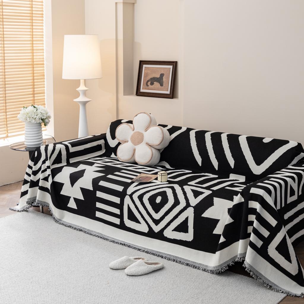 Полотенце для дивана Boho Jacquard Chenille с кисточками, двухстороннее, для гостиной, кемпинга, пикника, большого одеяла, отдыха, пляжа