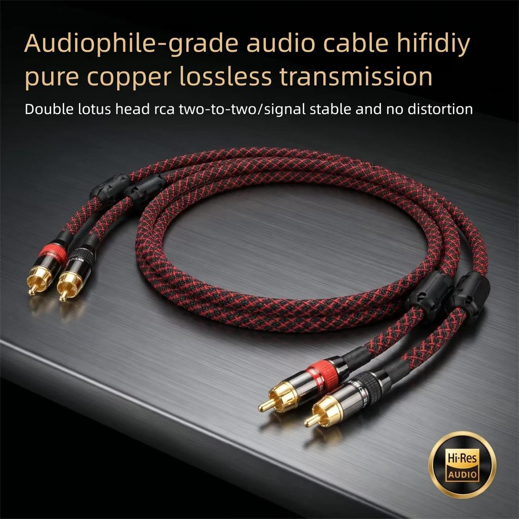 Hi-Fi RCA Кабель Высокое Качество 4N OFC HIFI 2RCA-2RCA Штекер-Штекер Аудио Кабель Основное Ядро Независимое Экранирование Одна ПараХороший продукт
