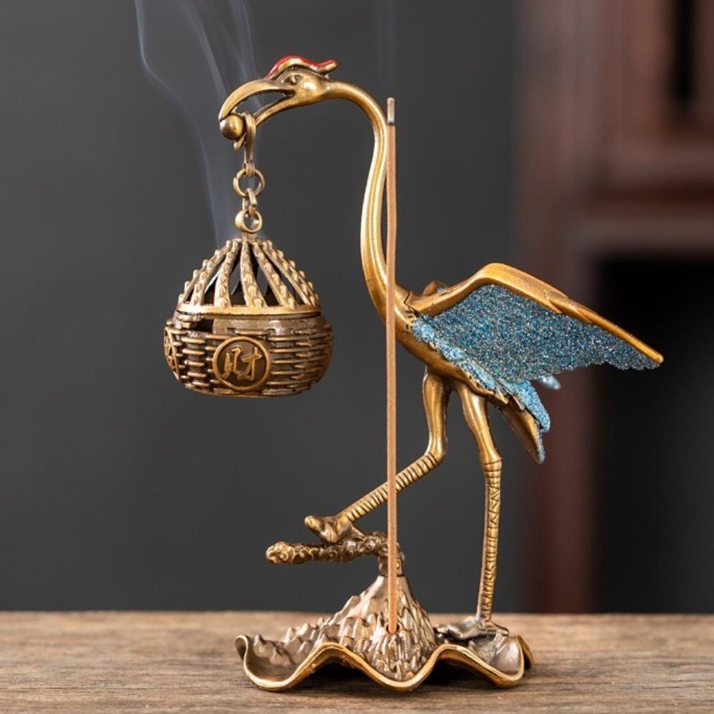 Изящная подставка для благовоний с обратным потоком Цинк Цинковый сплав Маленькая курильница для благовоний Печь на высокой ножке Кабинет