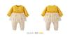 Baby Clothes Romper Tulle Long Sleeve Spring Autumn Front Opening Coverall Cotton Girls Gift Pineapple Pattern Yellow 24M